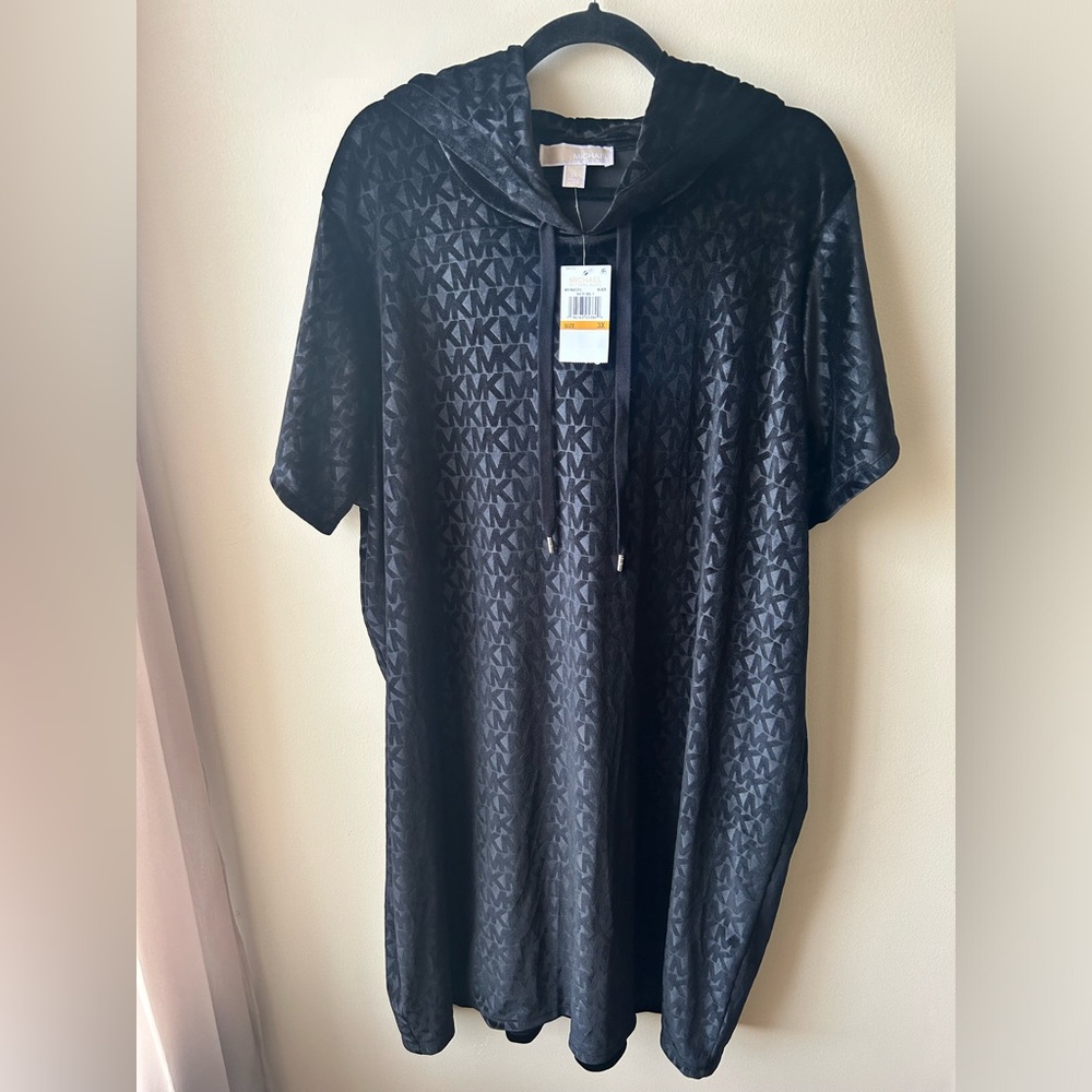 NWT - MICHAEL Michael Kors - MK Logo Jacquard Zip-up Hoodie Dress